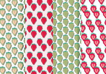 Vector Seamless Patterns of Strawberries - Free vector #423339