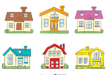Colorful Chalet Collection Vectors - Free vector #423359