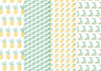 Vector Seamless Patterns of Hand Drawn Fruits - vector gratuit #423589 