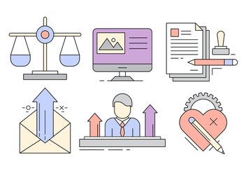 Free Business Icons in Minimal Style - vector gratuit #423959 