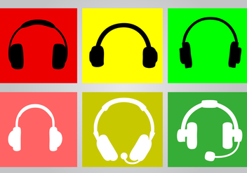 Bright Headphone Icon Set - vector gratuit #424119 