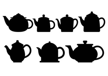 Teapot Silhouette Vector Set - vector gratuit #424199 