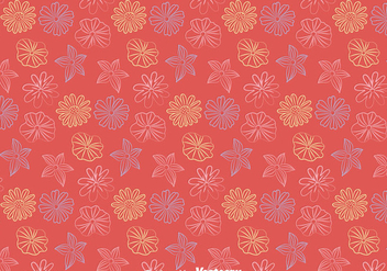 Line Flowers Pattern Vector - Free vector #424229