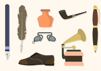 Flat Vintage Stuff Collections - Free vector #424319