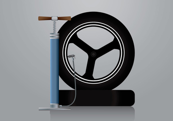 Air Pump and Motorbike Tire Vector - Free vector #424589