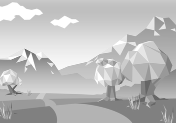 Free Monochromatic Low Poly Landscape Vector - Kostenloses vector #424749