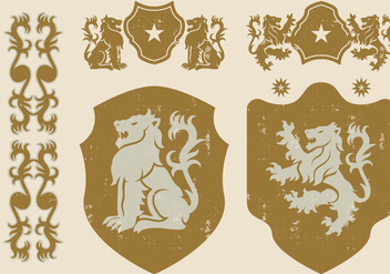 Heraldic Lion Icons - Free vector #425229