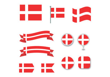 Set Of Danish Flags - vector gratuit #425729 