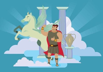 Free Hercules and Pegasus in Heaven Illustration - vector gratuit #425899 