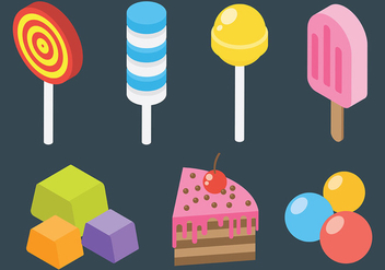 Free Candy and Dessert Icons Vector - Free vector #426159