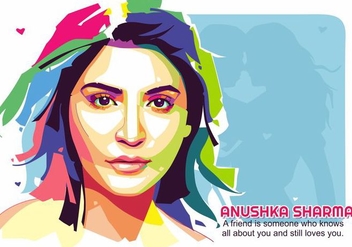 Anushka Sharma Bollywood Celebrity Portrait Vector - vector gratuit #426289 
