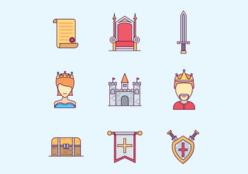 Medieval Kingdom Icons Set - vector #426419 gratis