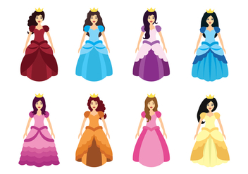 Princesa Character Vector Set - Free vector #426659