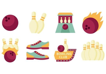 Free Flat Bowling Element Collection Vector - Kostenloses vector #426859