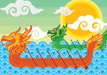 Dragon Boeat Festival Illustration - Free vector #427789