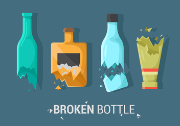 Sets Of Broken Bottle Vector Item - vector gratuit #427989 