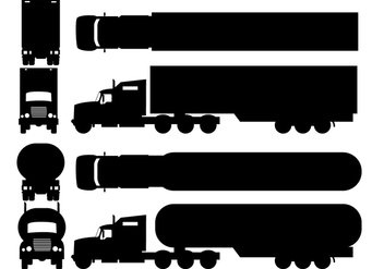 Two Silhouette Camion Types - vector gratuit #428269 
