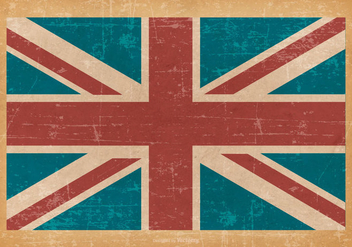 United Kingdom Flag on Old Grunge Background - vector #428309 gratis