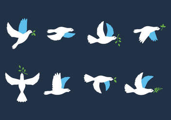 Paloma Bird with Leaves Vectors - vector #428449 gratis