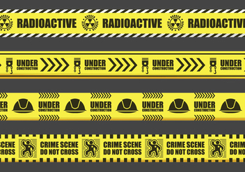 Yellow Danger Tape Sign Vectors - Free vector #428489