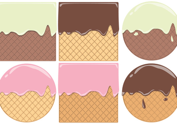 Round And Square Waffle Cone Pattern Vectors - Free vector #428589