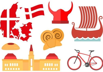 Free Denmark Icons And Landmark Vector - Free vector #428829