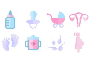 Free Maternity Icons Flat Style Vector - vector gratuit #428839 