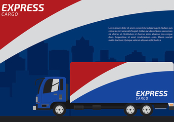 Red White and Blue Express Camion Free Vector - Free vector #428919