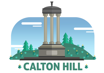 Calton Hill The Landmark of Edinburgh Vector Illustration - бесплатный vector #429119
