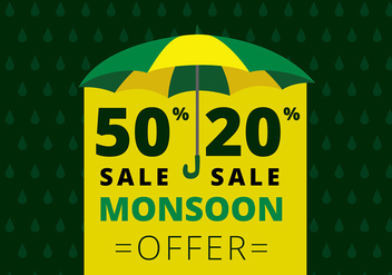 Monsoon Offer Template Free Vector - vector gratuit #429139 
