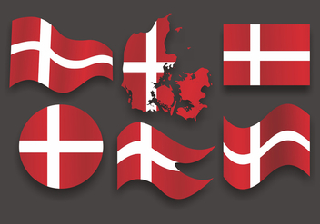 Danish Flag Vector Set - vector gratuit #429269 