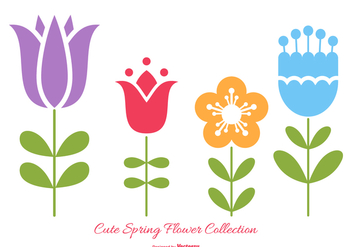 Cute Spring Flowers Collection - бесплатный vector #429449