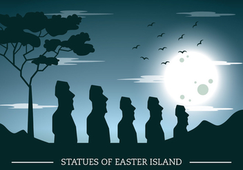 Easter Island Silhouette - vector gratuit #429549 