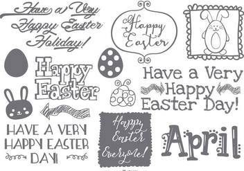 Cute Easter Doodle Collection - Free vector #429649