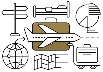 Linear Business Travel Vector Elements - Free vector #429699