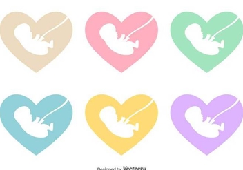 Vector Fetus Inside A Heart Icon - vector gratuit #429839 