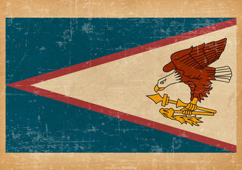 American Samoa Flag on Grunge Background - Kostenloses vector #429899