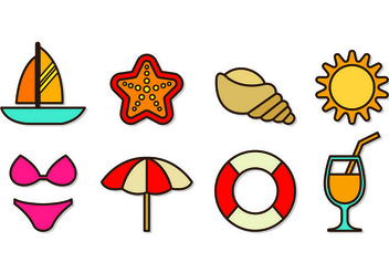 Set Of Playa Icons - Kostenloses vector #430089