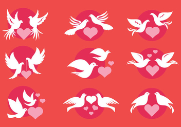 Dove or Paloma Love Symbols of Minimalist Style Vectors - vector gratuit #430119 