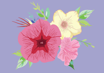Petunia Bouquet Vector - Free vector #430269
