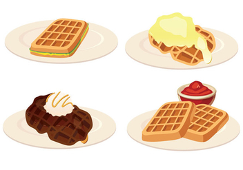 Waffles Vector Illustration - vector gratuit #430309 