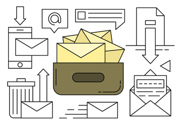Linear Collection of Mail and Message Icons - бесплатный vector #430379