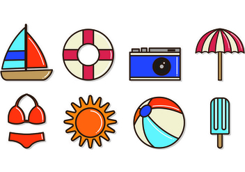 Set Of Playa Icons - Kostenloses vector #430449