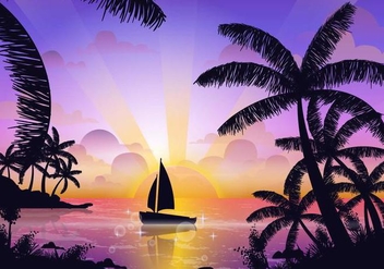 Scene Of Tropical Playa - бесплатный vector #430499