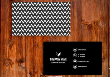 Black and White Chevron Business Card Template - vector gratuit #430549 