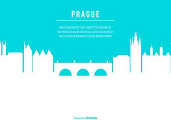Prague Skyline Illustration with Space for Text - Free vector #430619