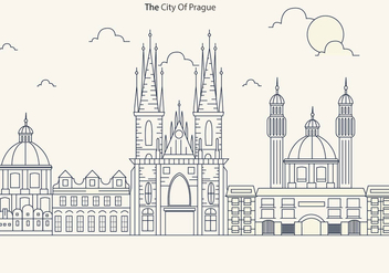 Prague City Skyline with Church Vector - vector gratuit #430629 