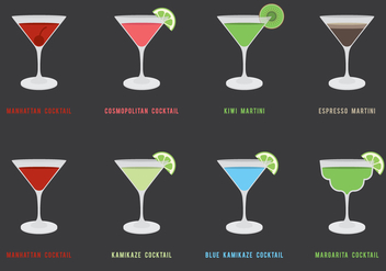 Cocktails Icon Set - vector gratuit #430659 