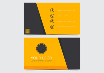 Yellow Stylish Business Card Template - vector gratuit #430719 