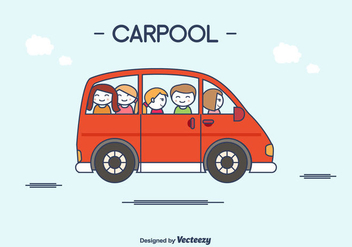 Flat Carpool Vector - Kostenloses vector #430789